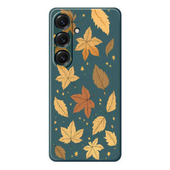 For Samsung Galaxy S25 Case Maple Leaves Pattern Printing Straight Edge TPU Phone Back Cover