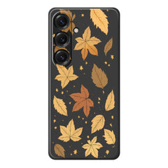 For Samsung Galaxy S25 Case Maple Leaves Pattern Printing Straight Edge TPU Phone Back Cover