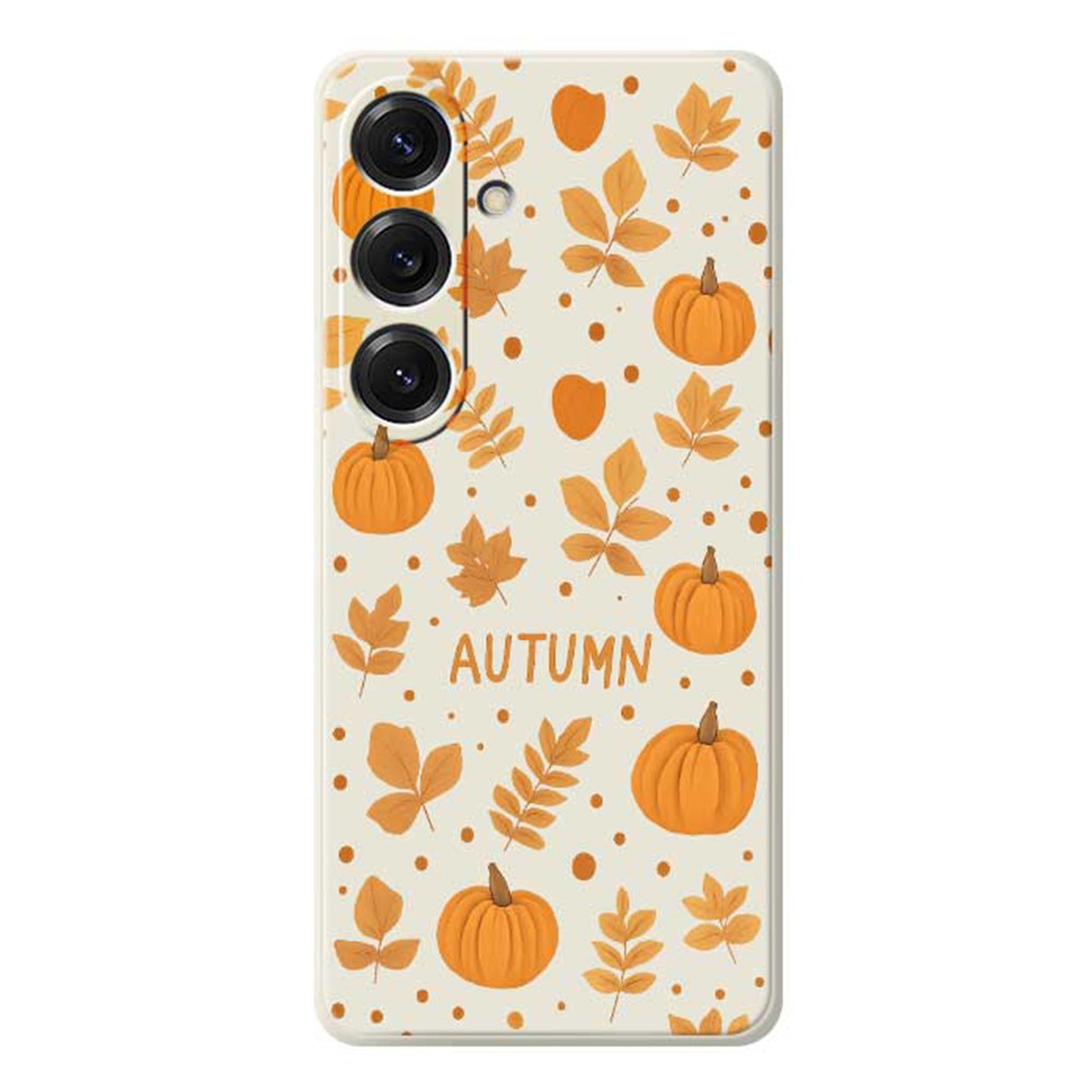Coque arrière en TPU pour Samsung Galaxy S25, motif imprimé automne, bords droits 