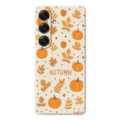 For Samsung Galaxy S25 Case Autumn Theme Pattern Printing Straight Edge TPU Phone Back Cover