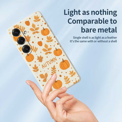 For Samsung Galaxy S25 Case Autumn Theme Pattern Printing Straight Edge TPU Phone Back Cover