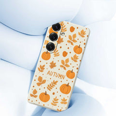 For Samsung Galaxy S25 Case Autumn Theme Pattern Printing Straight Edge TPU Phone Back Cover