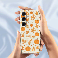 For Samsung Galaxy S25 Case Autumn Theme Pattern Printing Straight Edge TPU Phone Back Cover