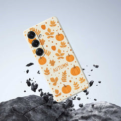For Samsung Galaxy S25 Case Autumn Theme Pattern Printing Straight Edge TPU Phone Back Cover