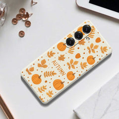 For Samsung Galaxy S25 Case Autumn Theme Pattern Printing Straight Edge TPU Phone Back Cover