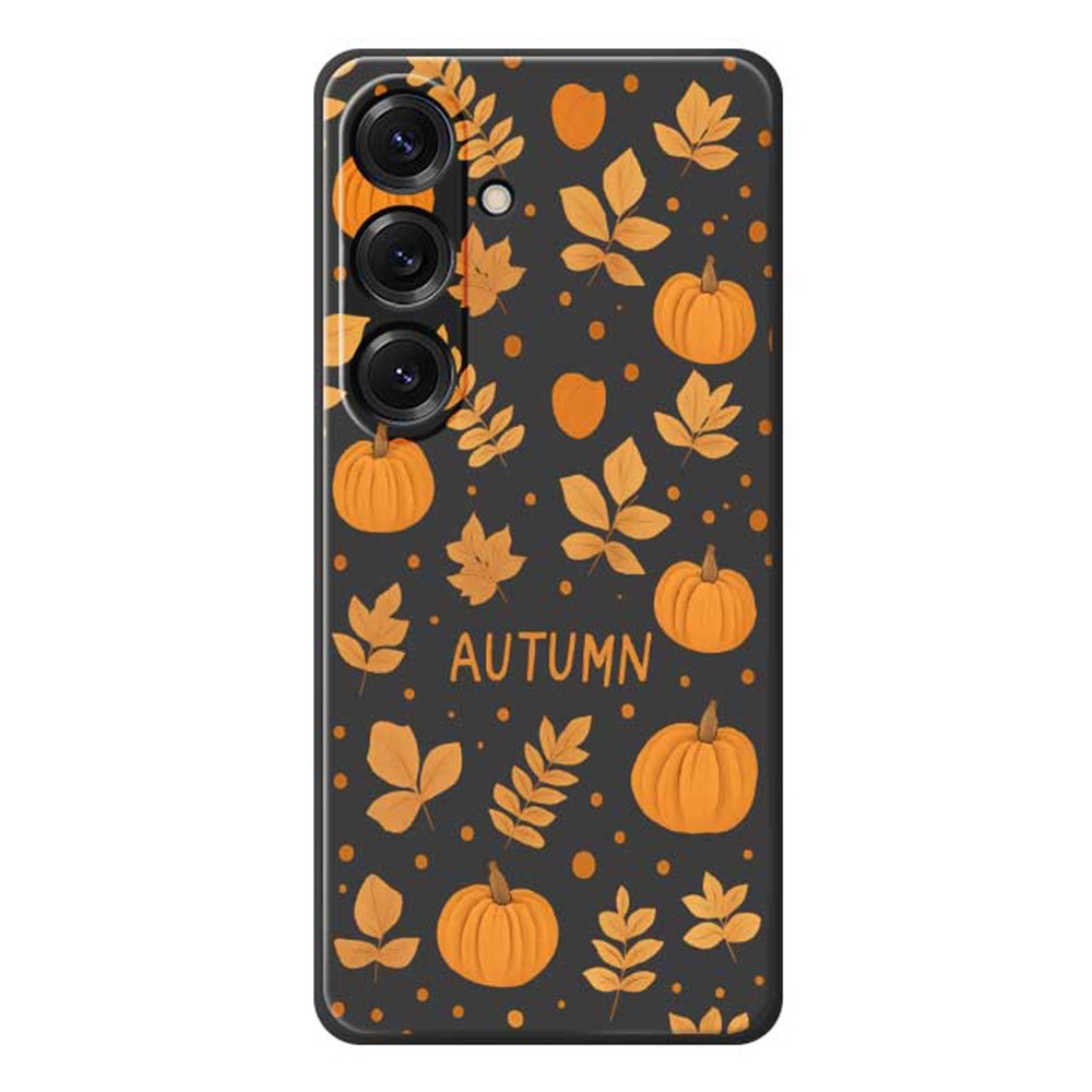 For Samsung Galaxy S25 Case Autumn Theme Pattern Printing Straight Edge TPU Phone Back Cover