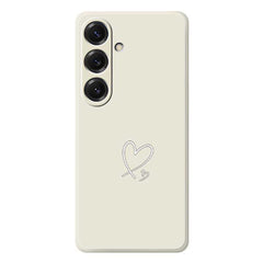 For Samsung Galaxy S25 Case White Love Pattern Printing Straight Edge TPU Phone Back Cover