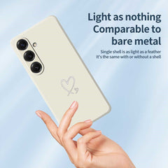 For Samsung Galaxy S25 Case White Love Pattern Printing Straight Edge TPU Phone Back Cover