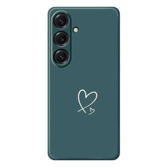 For Samsung Galaxy S25 Case White Love Pattern Printing Straight Edge TPU Phone Back Cover