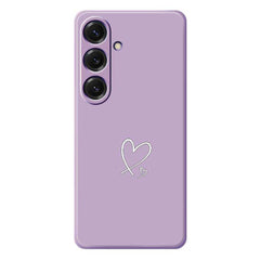 For Samsung Galaxy S25 Case White Love Pattern Printing Straight Edge TPU Phone Back Cover