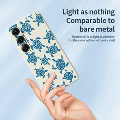 For Samsung Galaxy S25 Case Blue Turtle Pattern Printing Straight Edge TPU Phone Back Cover