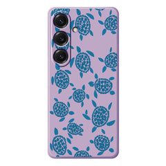 For Samsung Galaxy S25 Case Blue Turtle Pattern Printing Straight Edge TPU Phone Back Cover