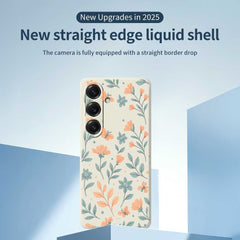 Für Samsung Galaxy S25 Hülle Gelbe Blumen Muster Druck Gerade Kante TPU Telefon Rückseite 