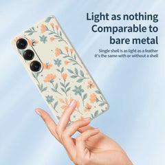 Für Samsung Galaxy S25 Hülle Gelbe Blumen Muster Druck Gerade Kante TPU Telefon Rückseite 
