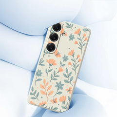 Für Samsung Galaxy S25 Hülle Gelbe Blumen Muster Druck Gerade Kante TPU Telefon Rückseite 