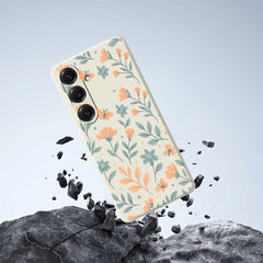 Für Samsung Galaxy S25 Hülle Gelbe Blumen Muster Druck Gerade Kante TPU Telefon Rückseite 