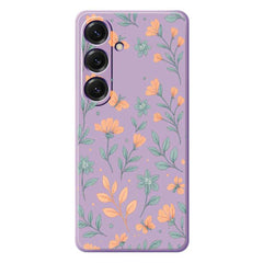 Für Samsung Galaxy S25 Hülle Gelbe Blumen Muster Druck Gerade Kante TPU Telefon Rückseite 