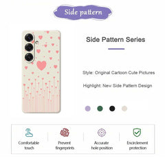 For Samsung Galaxy S25 Case Pink Love Pattern Printing Straight Edge TPU Phone Back Cover