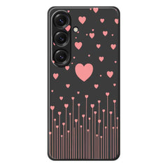 For Samsung Galaxy S25 Case Pink Love Pattern Printing Straight Edge TPU Phone Back Cover