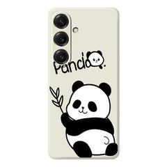 Coque arrière en TPU pour Samsung Galaxy S25, motif panda imprimé, bords droits 