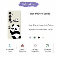 Coque arrière en TPU pour Samsung Galaxy S25, motif panda imprimé, bords droits 