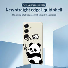 Coque arrière en TPU pour Samsung Galaxy S25, motif panda imprimé, bords droits 