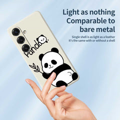 Coque arrière en TPU pour Samsung Galaxy S25, motif panda imprimé, bords droits 