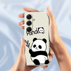 Coque arrière en TPU pour Samsung Galaxy S25, motif panda imprimé, bords droits 