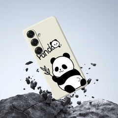 Coque arrière en TPU pour Samsung Galaxy S25, motif panda imprimé, bords droits 