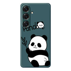 Coque arrière en TPU pour Samsung Galaxy S25, motif panda imprimé, bords droits 