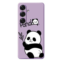 Coque arrière en TPU pour Samsung Galaxy S25, motif panda imprimé, bords droits 