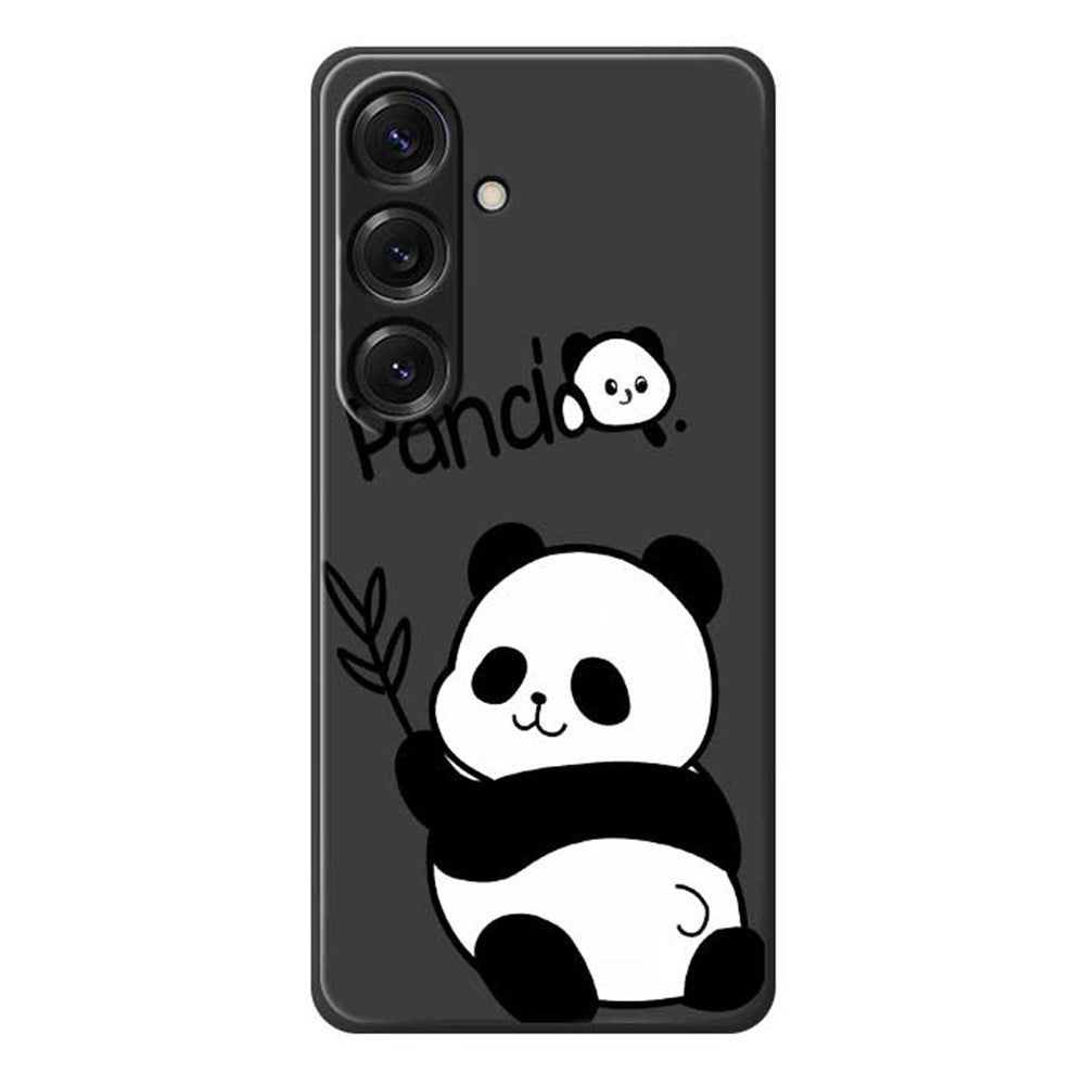 Coque arrière en TPU pour Samsung Galaxy S25, motif panda imprimé, bords droits 