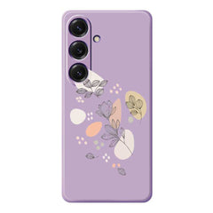 For Samsung Galaxy S25 Case Sketch Leaves Pattern Printing Straight Edge TPU Phone Back Cover
