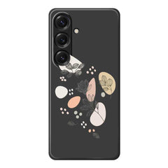 For Samsung Galaxy S25 Case Sketch Leaves Pattern Printing Straight Edge TPU Phone Back Cover