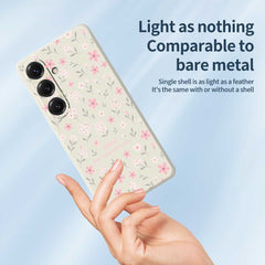 For Samsung Galaxy S25 Case Small Flower Pattern Printing Straight Edge TPU Phone Back Cover