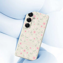 For Samsung Galaxy S25 Case Small Flower Pattern Printing Straight Edge TPU Phone Back Cover