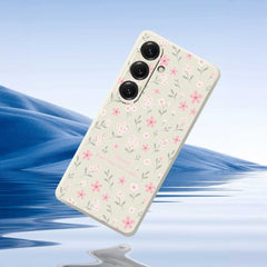 For Samsung Galaxy S25 Case Small Flower Pattern Printing Straight Edge TPU Phone Back Cover