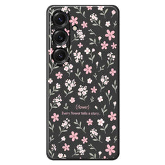 For Samsung Galaxy S25 Case Small Flower Pattern Printing Straight Edge TPU Phone Back Cover