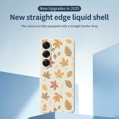 Coque arrière en TPU pour Samsung Galaxy S25, motif feuilles, bord droit 