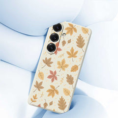 Coque arrière en TPU pour Samsung Galaxy S25, motif feuilles, bord droit 