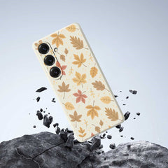 Coque arrière en TPU pour Samsung Galaxy S25, motif feuilles, bord droit 