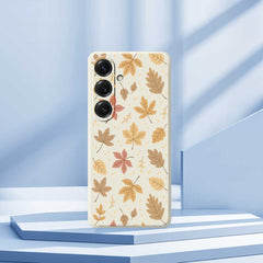 Coque arrière en TPU pour Samsung Galaxy S25, motif feuilles, bord droit 