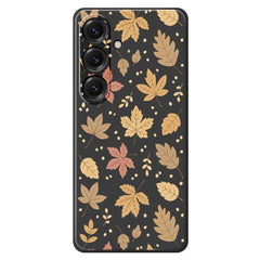 Coque arrière en TPU pour Samsung Galaxy S25, motif feuilles, bord droit 
