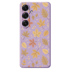 Coque arrière en TPU pour Samsung Galaxy S25, motif feuilles, bord droit 