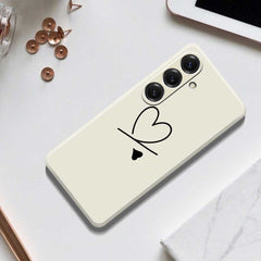 For Samsung Galaxy S25 Case Black Love Pattern Printing Straight Edge TPU Phone Back Cover