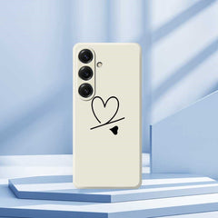 For Samsung Galaxy S25 Case Black Love Pattern Printing Straight Edge TPU Phone Back Cover