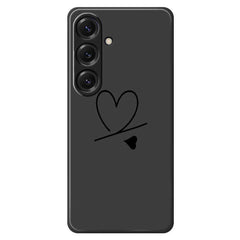For Samsung Galaxy S25 Case Black Love Pattern Printing Straight Edge TPU Phone Back Cover