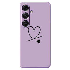 For Samsung Galaxy S25 Case Black Love Pattern Printing Straight Edge TPU Phone Back Cover