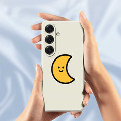 For Samsung Galaxy S25 Case Yellow Moon Pattern Printing Straight Edge TPU Phone Back Cover