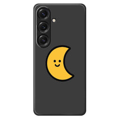For Samsung Galaxy S25 Case Yellow Moon Pattern Printing Straight Edge TPU Phone Back Cover